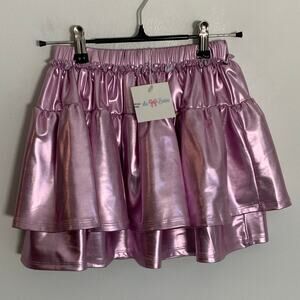 LULU BEBE Ruffle Skirt - Metallic Lavender NWT size 7